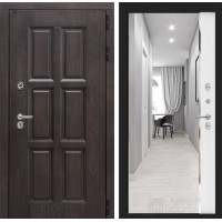 Входная дверь для улицы Лондон LOFT с зеркалом Панорама - Белый софт