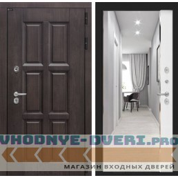 Входная дверь Лондон LOFT с зеркалом Панорама - Белый софт