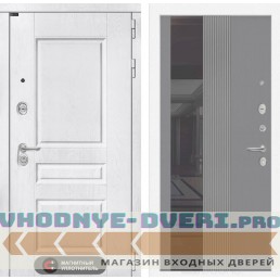Входная дверь VERSAL с Зеркалом 32 тонированным - Серый рельеф софт
