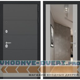 Входная дверь Лабиринт ART с Зеркалом Максимум - Грей софт