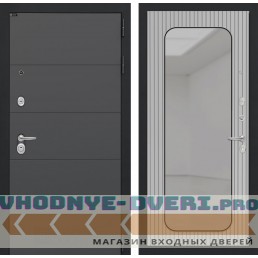 Входная дверь Лабиринт Арт с зеркалом Аркада - Веллюто ферро с патиной