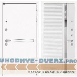 Входная дверь Лабиринт Лайн WHITE 31 - Белый софт, зеркальная вставка с тонировкой