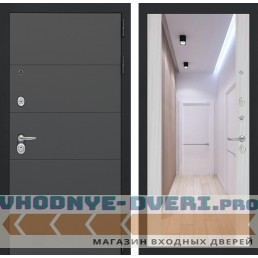 Входная дверь Лабиринт ART с Зеркалом Максимум - Сандал белый