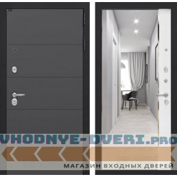 Входная дверь Лабиринт ART с зеркалом Панорама - Белый софт