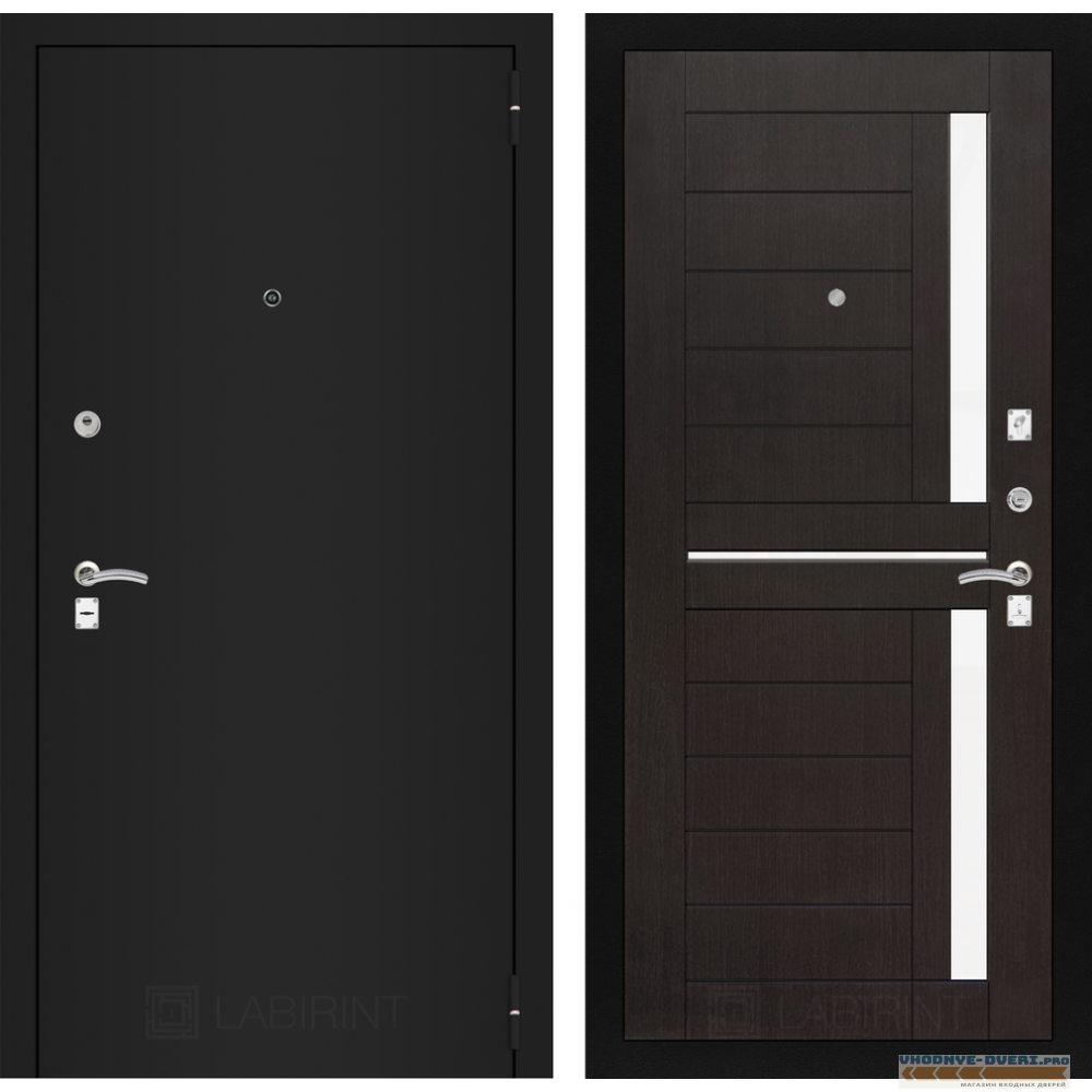 Входная дверь Лабиринт CLASSIC шагрень черная 02 - Венге