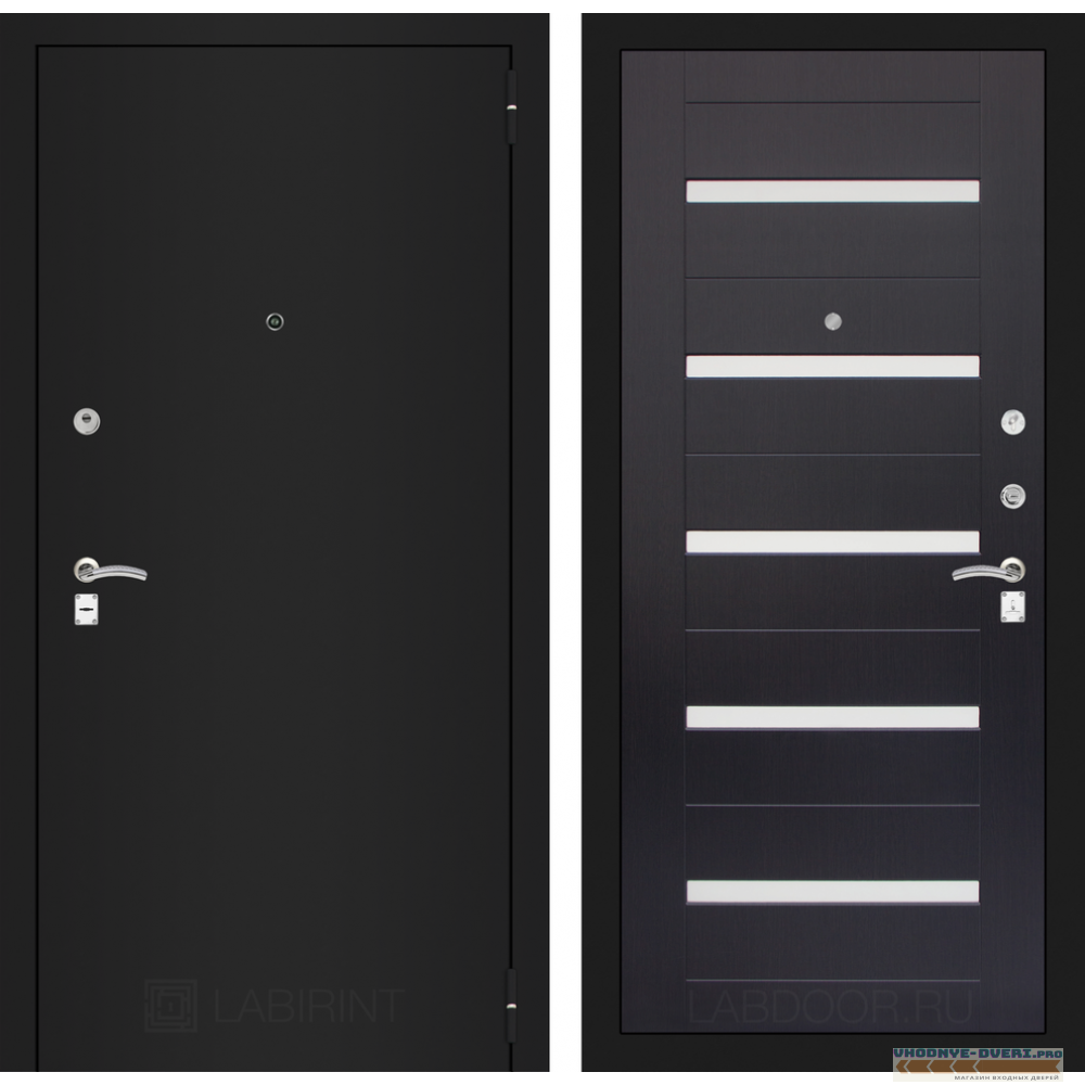 Входная дверь Лабиринт CLASSIC шагрень черная 01 - Венге