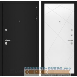 Входная дверь Лабиринт CLASSIC шагрень черная 24 - Белый софт