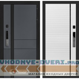 Входная дверь Эволаб Смарт 22 - Белый софт, черная вставка