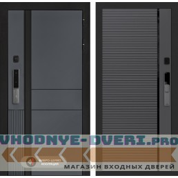Входная дверь Эволаб Смарт 22 - Графит софт, черная вставка