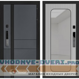 Входная дверь Эволаб Смарт с зеркалом Аркада - Веллюто ферро с патиной