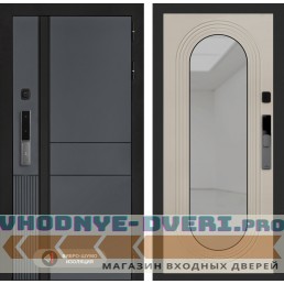 Входная дверь Эволаб Смарт с зеркалом Дольче - Капучино