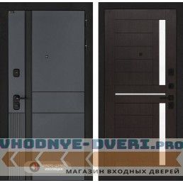Входная дверь EVOLAB 02 - Венге, стекло белое