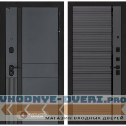 Входная дверь EVOLAB 22 - Графит софт, черная вставка