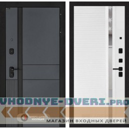 Входная дверь EVOLAB 31 - Белый софт, зеркальная вставка с тонировкой
