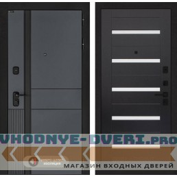 Входная дверь EVOLAB 01 - Венге, стекло белое