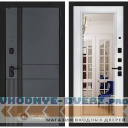 Входная дверь EVOLAB с Зеркалом Фацет - Белый софт
