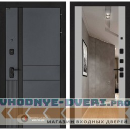 Входная дверь EVOLAB с Зеркалом Максимум - Грей софт