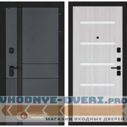 Входная дверь EVOLAB 01 - Сандал белый, стекло белое