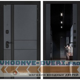 Входная дверь EVOLAB с зеркалом тонированным Максимум - Черный кварц