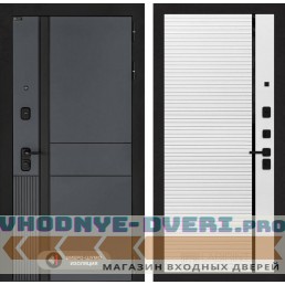 Входная дверь EVOLAB 22 - Белый софт, черная вставка