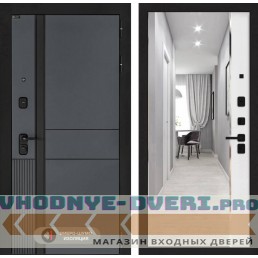 Входная дверь EVOLAB с зеркалом Панорама - Белый софт