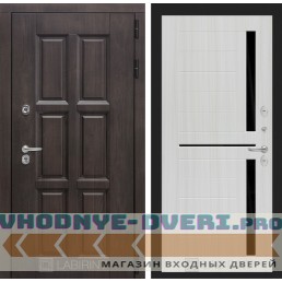 Входная дверь Лондон 02 - Сандал белый, стекло черное
