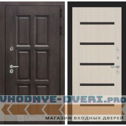 Входная дверь Лондон 01 - Беленый дуб, стекло черное
