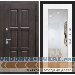 Входная дверь Лондон с зеркалом 18 - Белое дерево