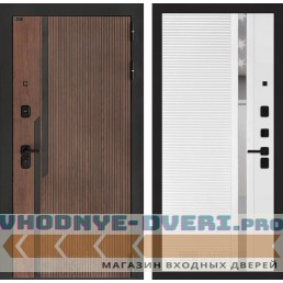 Входная дверь KARMINA 31 - Белый софт, зеркальная вставка с тонировкой