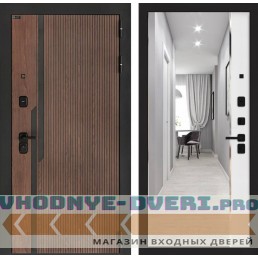 Входная дверь KARMINA с зеркалом Панорама - Белый софт