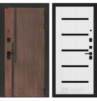 Входная дверь Кармина 01 - Белое дерево, стекло черное