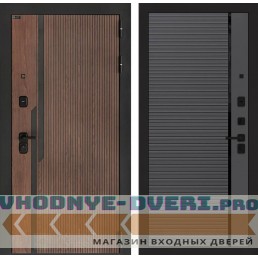 Входная дверь KARMINA 22 - Графит софт, черная вставка