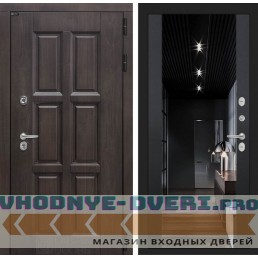 Входная дверь Лондон с тонированным зеркалом Максимум - Черный кварц