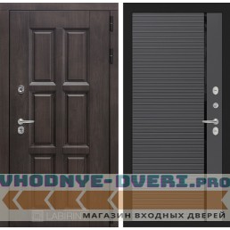 Входная дверь Лондон 22 - Графит софт, черная вставка
