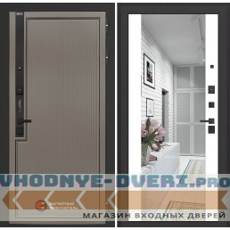 Входная дверь Лаб 1 Про с зеркалом Максимум - Белый софт