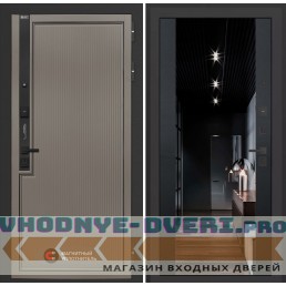 Входная дверь Лаб 1 Про с зеркалом (тонированное) Максимум - Черный кварц