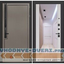 Входная дверь Лаб 1 Про с зеркалом Максимум - Сандал белый