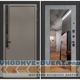 Входная дверь Лаб 1 Про с зеркалом 18 - Бетон светлый