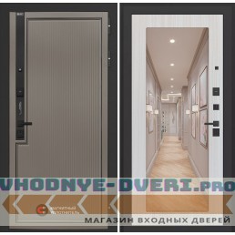 Входная дверь Лаб 1 Про с зеркалом 18 - Сандал белый