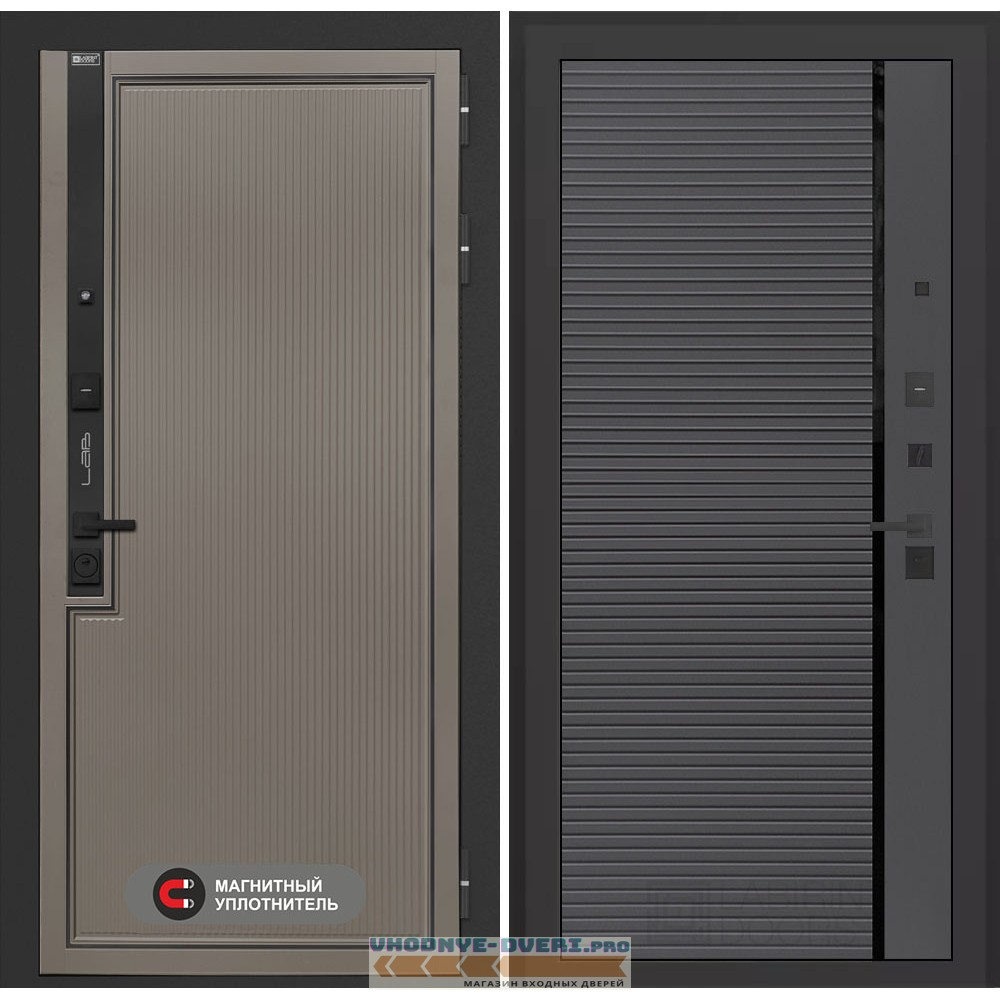 Входная дверь Лаб 1 Про 22 - Графит софт с молдингом