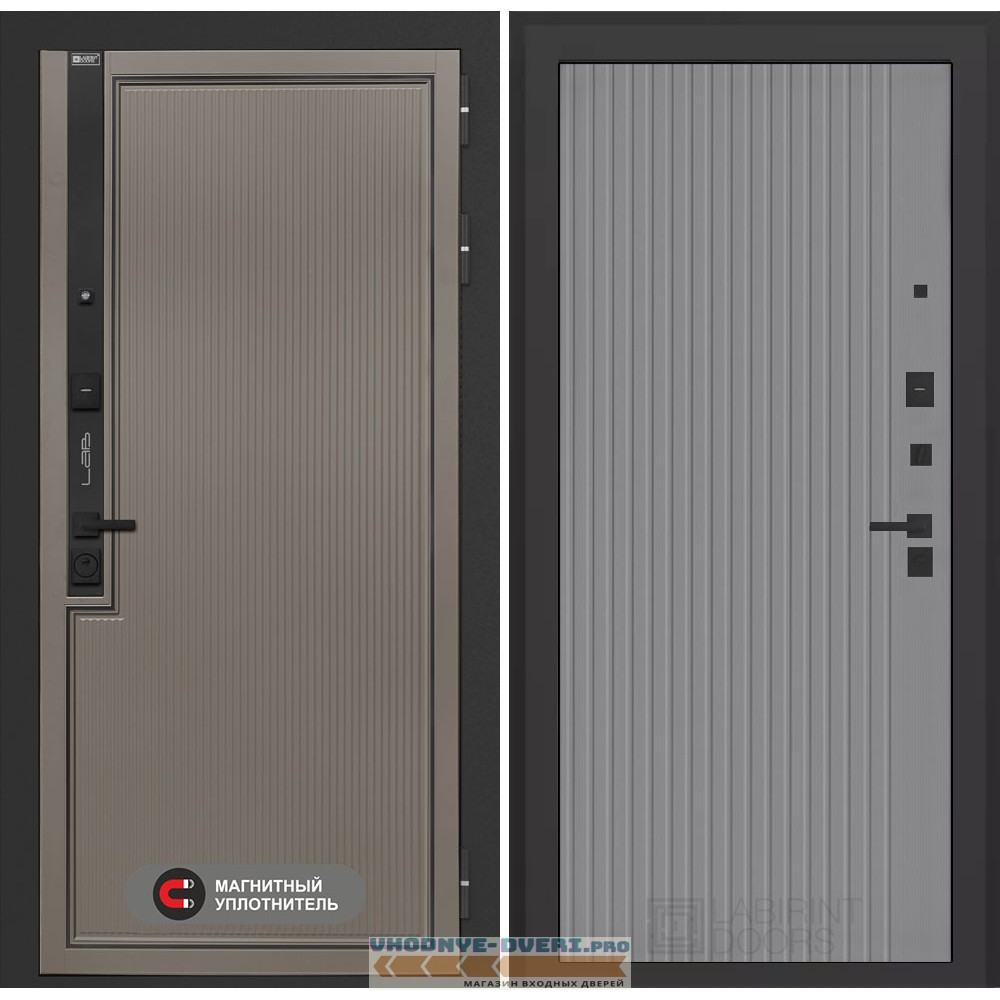 Входная дверь Лаб 1 Про - 29 Серый рельеф софт