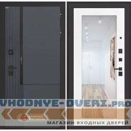 Входная дверь Лаб 2 Про с зеркалом 18 - Белое дерево