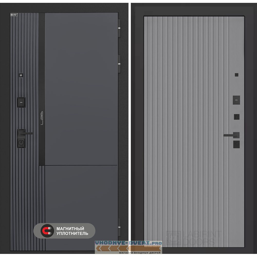 Входная дверь Лаб 2 Про - 29 Серый рельеф софт