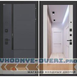 Входная дверь Лаб 2 Про с зеркалом Максимум - Сандал белый