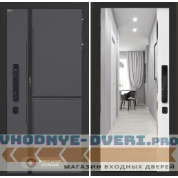 Входная дверь Лабиринт Лаб 3 Смарт с зеркалом Панорама - Белый софт