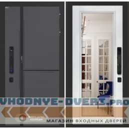Входная дверь Лабиринт Лаб 3 Смарт с Зеркалом Фацет - Белый софт