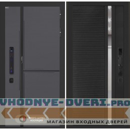 Входная дверь Лабиринт Лаб 3 Смарт 31 - Черный кварц, зеркальная вставка с тонировкой