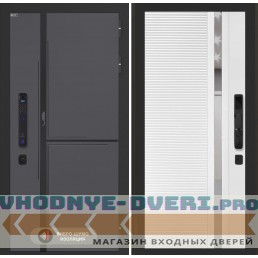 Входная дверь Лабиринт Лаб 3 Смарт 31 - Белый софт, зеркальная вставка с тонировкой