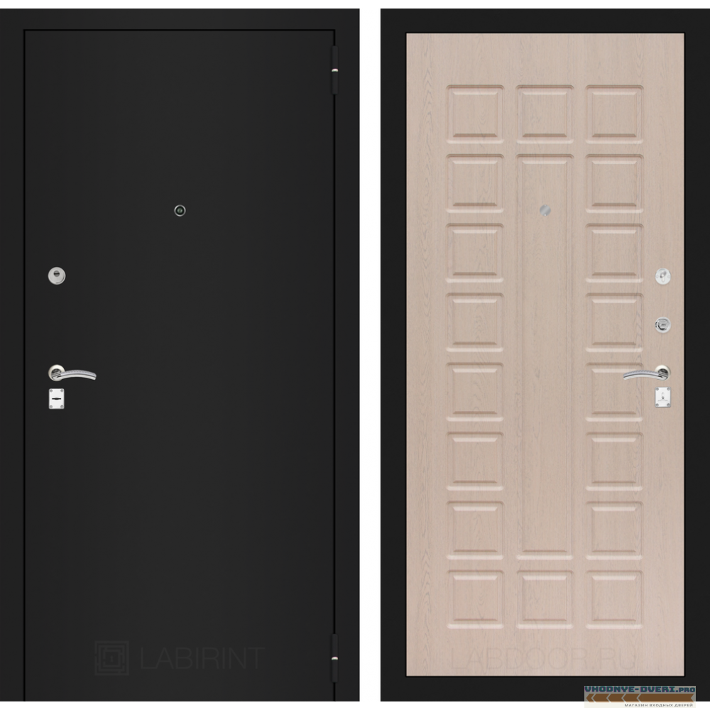 Входная дверь CLASSIC шагрень черная 04 - Беленый дуб