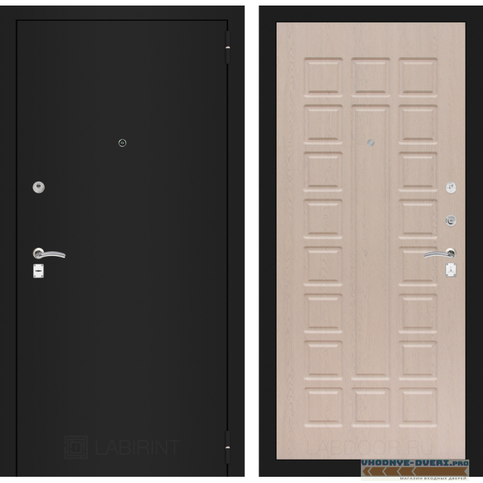 Входная дверь CLASSIC шагрень черная 04 - Беленый дуб